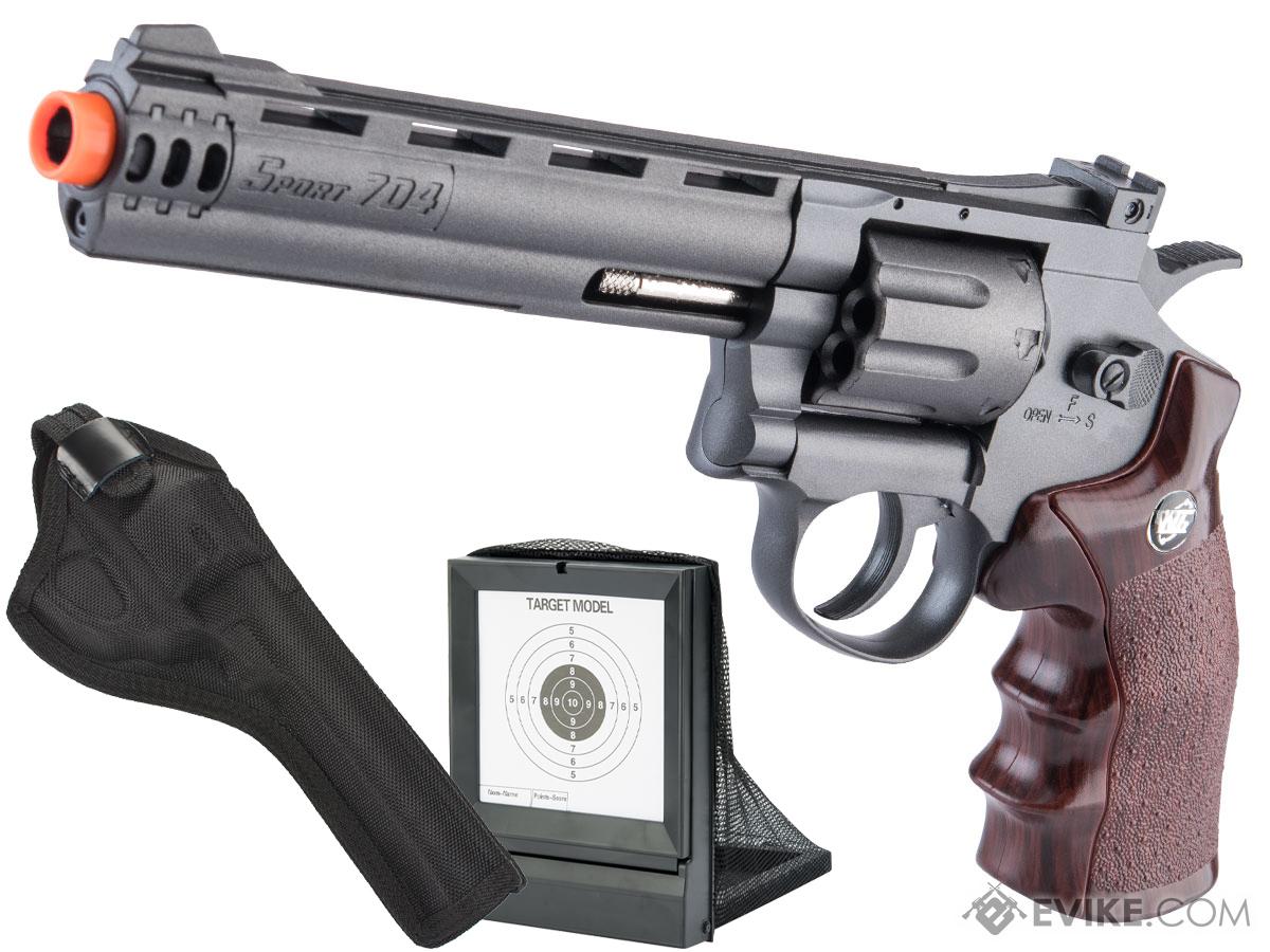 WinGun High Power Airsoft CO2 Revolver w/ 8rd Cylinder (Color: Black / 6 / Target Shooting Package)