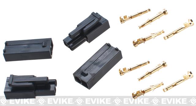 Prometheus Small Tamiya Plug Set with Gold Connector Leads for Airsoft AEG Rifles