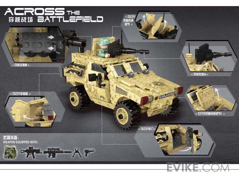 New 451Pcs Military Series VBL Wheeled Armored Vehicle Building Blocks Brick Toy 