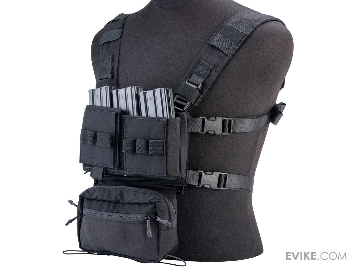 EmersonGear Mini Voyage Modular Chest Rig and Placard (Color: Black)