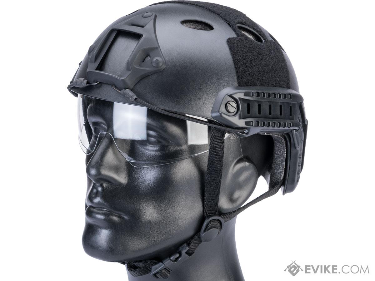 Matrix Basic PJ Type Tactical Airsoft Bump Helmet w/ Flip-down Visor (Color: Black)