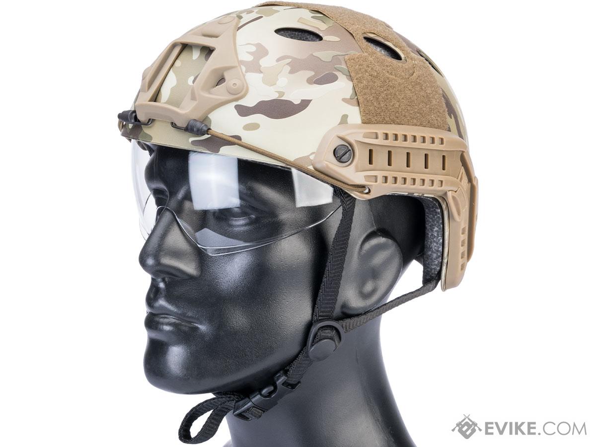 Matrix Basic PJ Type Tactical Airsoft Bump Helmet w/ Flip-down Visor (Color: Camo)