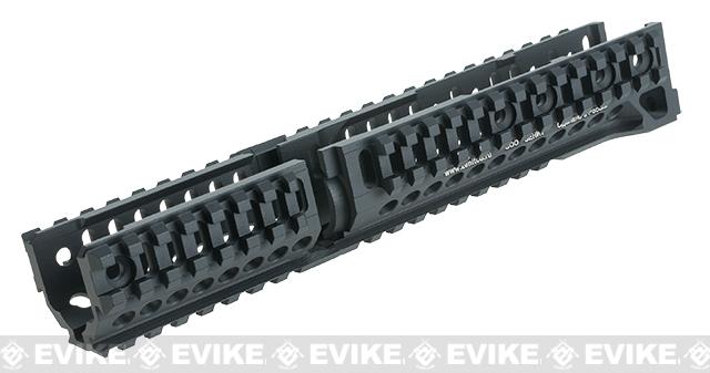 GHK Zenimei CNC Aluminum Full Length Tactical Railed Handguard for AK AEG / GBB Rifles - Black