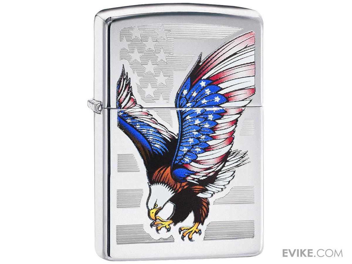 Zippo Classic Lighter Patriotic Series (Model: Eagle Flag / High Polish Chrome)