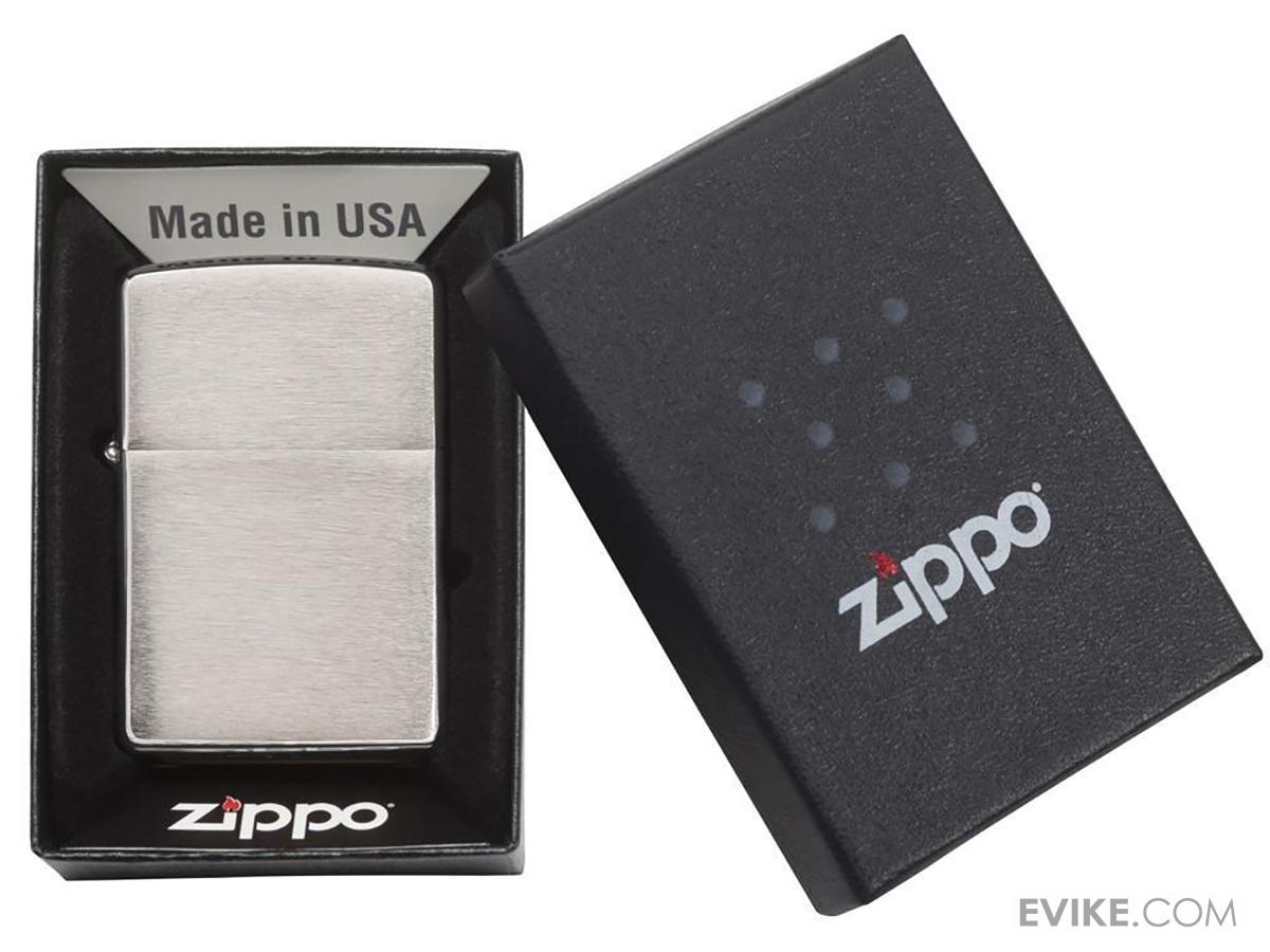 Zippo Classic Lighter Solid Color Series (Model Brushed Chrome
