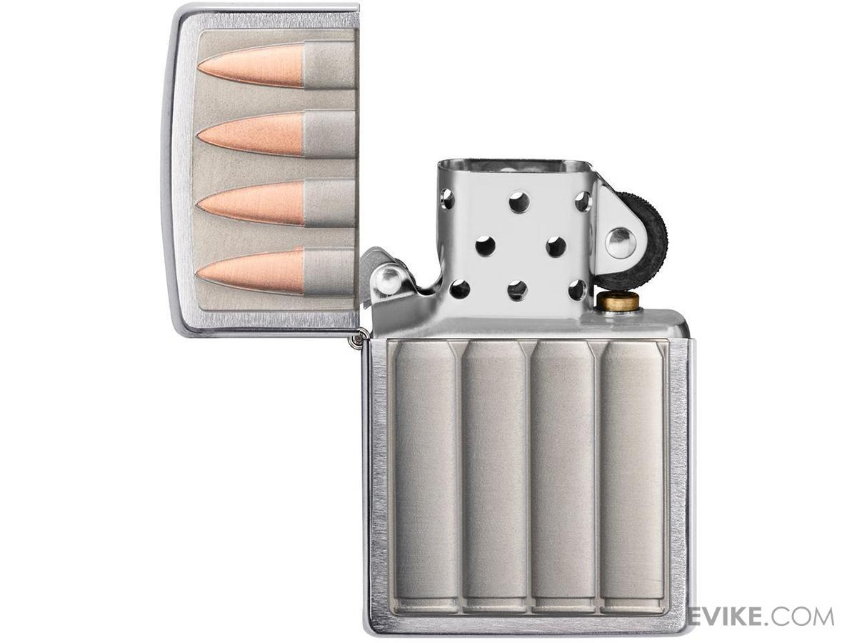 Zippo Classic Lighter (Model Bullets / Brushed Chrome), Tactical Gear
