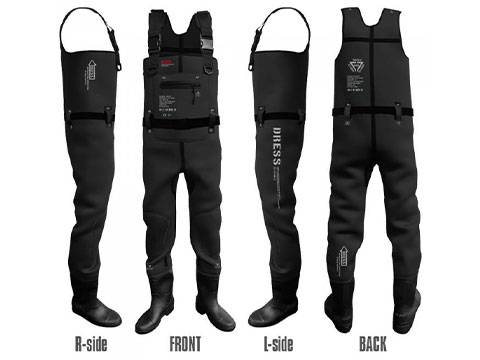 DRESS Chloroprene Airborne Body Length Waders w/ Radial Soles (Size: Medium)