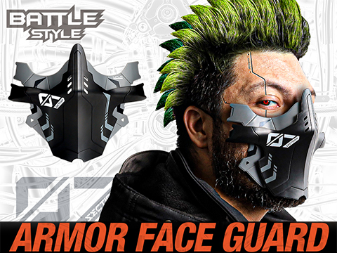 Laylax Battle Style Armor Face Guard (Color: Shadow Black)