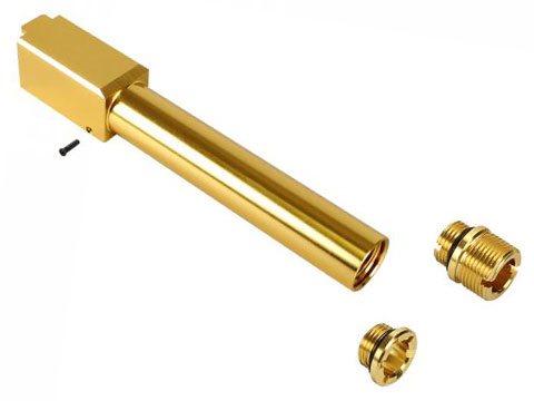 Nine Ball Non-Recoiling Two-Way Outer Barrel for Elite Force GLOCK 17 Airsoft Gas Blowback Pistols (Color: Gold)