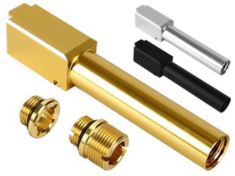 Nine Ball Non-Recoiling Two-Way Outer Barrel for Elite Force GLOCK 19X Airsoft Gas Blowback Pistols (Color: Gold)