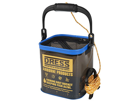 DRESS Fishing Mesh Top Bait Bucket (Color: Blue)