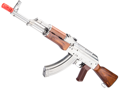 LCT Stamped Steel AKM Airsoft AEG Rifle w/ Full Stock (Model: Stainless Steel / Standard AEG)