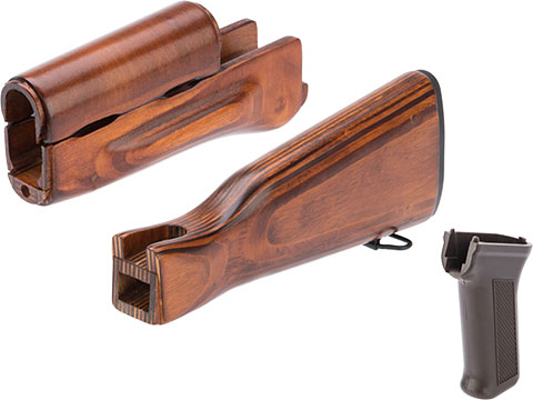 LCT Airsoft Wooden Stock and Grip Set for LCKM Series Airsoft Rifles (Color: Modern)