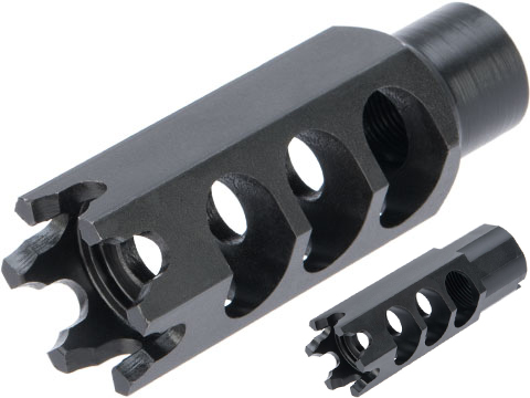 LCT Steel Hexagon Flash Hider for AK Series Airsoft AEG Rifles (Type: 24mm / AK74 Type)