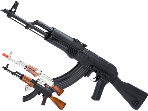 LCT Stamped Steel AKM Airsoft AEG Rifle w/ Full Stock (Model: Wood Furniture / Standard AEG)