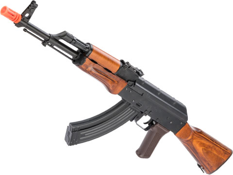 LCT Stamped Steel AKM Airsoft AEG Rifle w/ Full Stock (Model: Wood Furniture / EBB AEG)