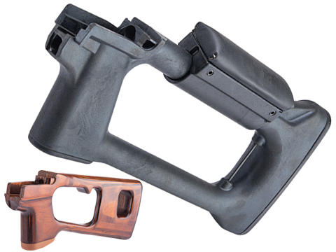 LCT Airsoft Fixed Stock for SVD Series Airsoft AEG Rifles (Color: Real Wood)