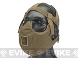 6mmProShop V5 Breathable Padded Dual Layered Nylon Half Face Mask w/ Bump Helmet Straps (Color: Tan)