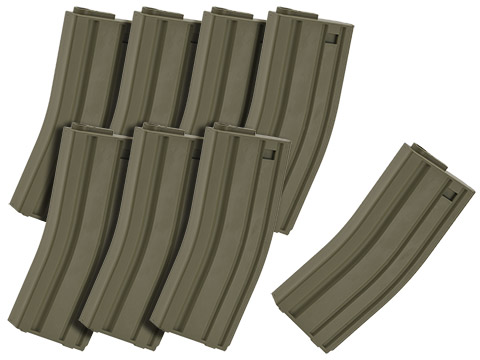 MAG 130rd Midcap Magazine for M4 / M16 Series Airsoft AEG Rifles  (Color: OD Green / Set of 8)