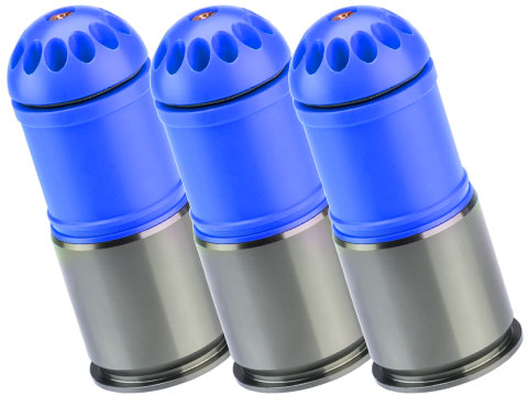 Matrix x MAG 120rd POM Airsoft Gas Grenade Shell (Color: Blue / Pack of 3)