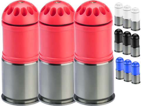 MAG 120rd POM Airsoft Gas Grenade Shell (Color: Black / Pack of 3)