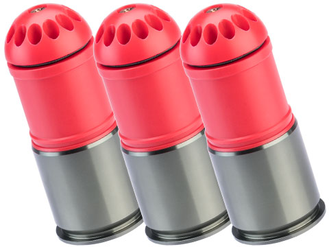 Matrix x MAG 120rd POM Airsoft Gas Grenade Shell (Color: Red / Pack of 3)