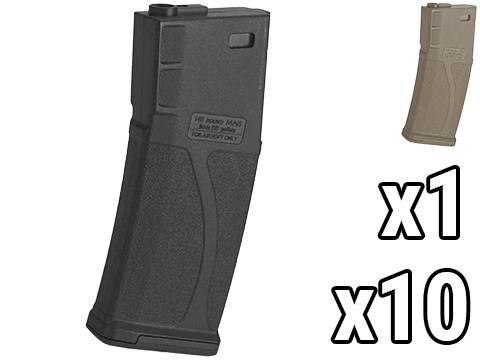 Blue Box 140rd Polymer Midcap Magazine for M4 / M16 Series Airsoft AEG Rifles (Color: Black / Single)