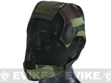 Matrix Striker Helmet Full Face Carbon Steel Mesh Mask (Color: Woodland Camo)