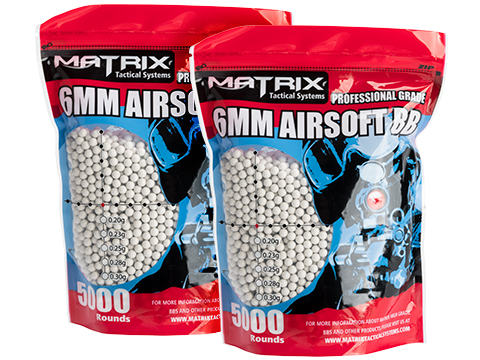 Matrix Match Grade 6mm Airsoft BBs (Color: .25g / 10000 Rounds / White)