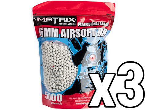 Matrix Match Grade 6mm Airsoft BBs (Weight: .23g / 15000 Rounds / White)