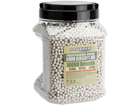 Matrix  Match Grade 6mm Airsoft BB Jar (Weight: .23g / 10,000 Rounds)