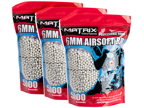 Matrix Match Grade 6mm Airsoft BBs (Color: .23g / 15000 Rounds / White)