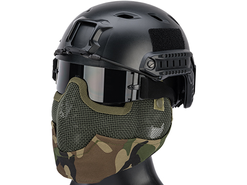 Matrix Iron Face Carbon Steel Striker Gen2 Metal Mesh Lower Half Mask (Color: Woodland Camo)