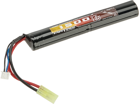 Matrix High Performance 7.4V Stick Type Airsoft LiPo Battery (Configuration: 1500mAh / 15C / Small Tamiya / Drum Cells)
