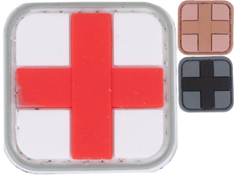 Matrix Medic Cross PVC Hook and Loop Patch (Color: Red & White)