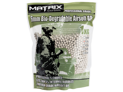 Matrix Match Grade Biodegradable 6mm Airsoft BBs (Weight: .23g / 4300 Rounds / Natural Sand Color)