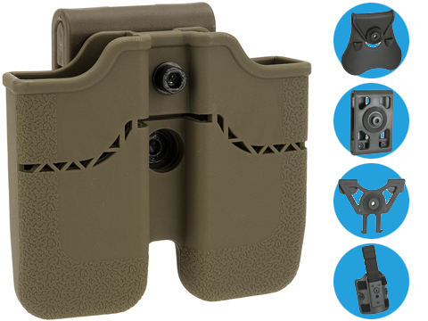 Matrix Hardshell Adjustable Magazine Holster for 1911 Series Pistol Mags (Mount: Belt Attachment)