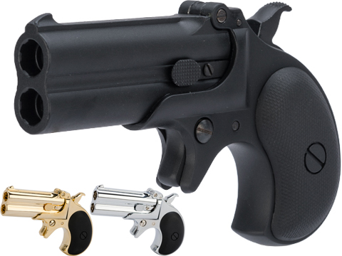 Maxtact Gas Powered Full Metal Derringer Airsoft Double Barrel Pistol (Color: Black)