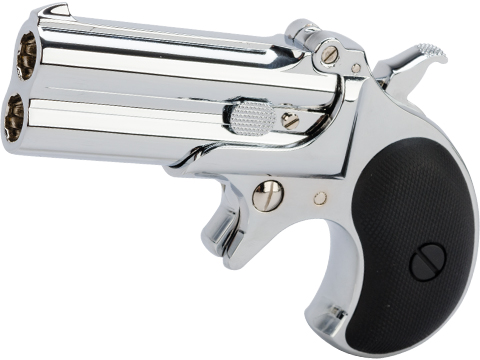 Maxtact Gas Powered Full Metal Derringer Airsoft Double Barrel Pistol (Color: Silver)