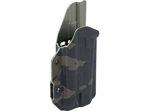 MC Kydex Airsoft Elite Series Pistol Holster for CZ P-09 w/ TLR-1 Flashlight (Model: Multicam Black / No Attachment / Right Hand)