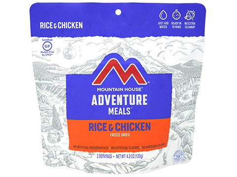 Mountain House Freeze Dried Camping Food (Menu: Rice & Chicken)