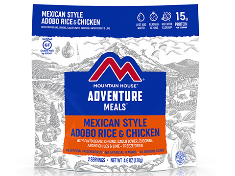 Mountain House Freeze Dried Camping Food (Model: Lunch & Dinner / Mexican Style Adobo Rice and Chicken)