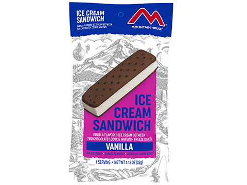 Mountain House Freeze Dried Camping Food (Menu: Vanilla Ice Cream Sandwich / Dessert)