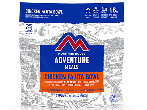 Mountain House Freeze Dried Camping Food (Menu: Chicken Fajita Bowl / Entree)