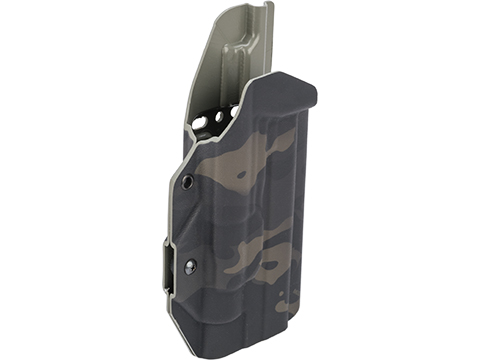 MC Kydex Airsoft Elite Series Pistol Holster for 1911 w/ TLR-1 Flashlight (Model: Multicam Black / No Attachment / Right Hand)