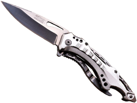 M-Tech 4.5 Assisted Opening Knife (Type: Silver Handle / Silver Blade)