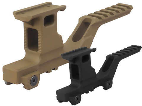 WADSN Polymer Picatinny Dual Riser Mount for T1 Style Reflex Sights (Color: Tan)