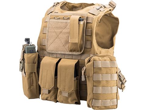 Matrix AAV Assault Plate Carrier w/ Pouch Set (Color: Tan)