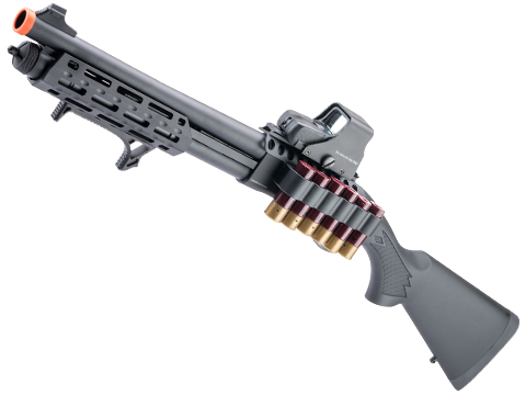 Matrix 3/6rd Burst-Shot Full Metal M870 Airsoft Gas Powered Shotgun by Golden Eagle (Model: S-XI / Black)