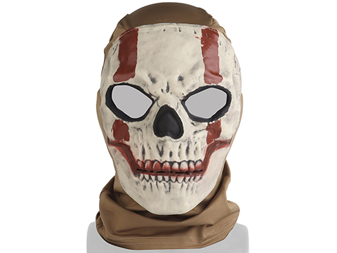 Matrix Painted Skull Mask (Color: Tan-Red)